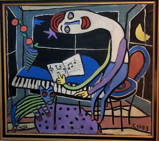 MAN PLAYING PIANO by W.O.K.